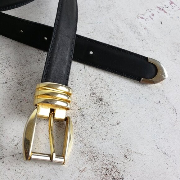 Vintage Avanti Italy 80s 90s Matte Leather Belt Black main image 5